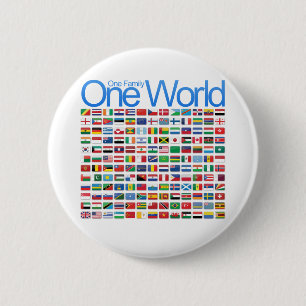One World 6 Cm Round Badge