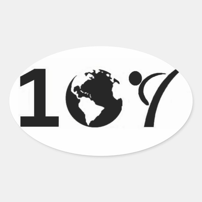 One World Karate Oval Sticker (Front)