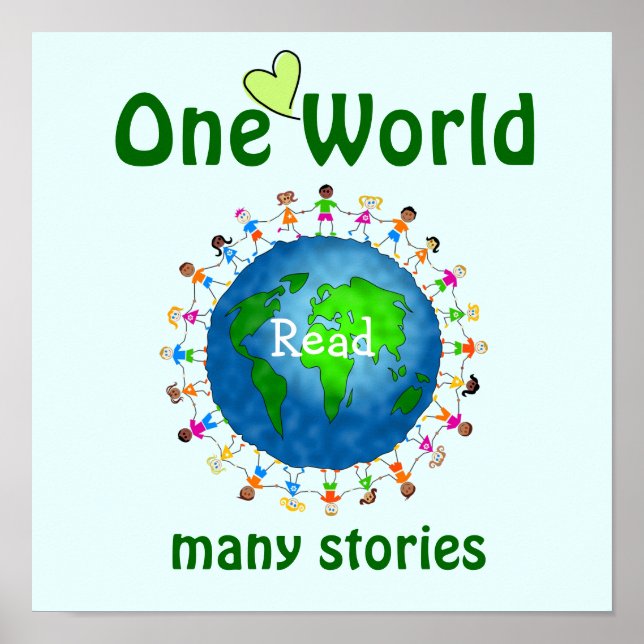 One World Many Stories Literacy Poster (Front)