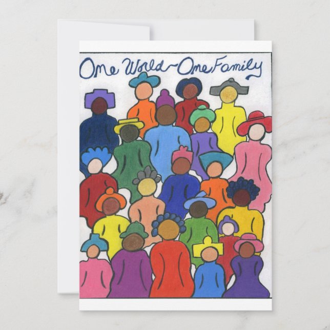 One World, One Family Multicultural Invitation (Front)