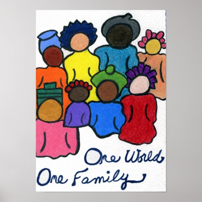 One World, One Family Multicultural Poster (Front)