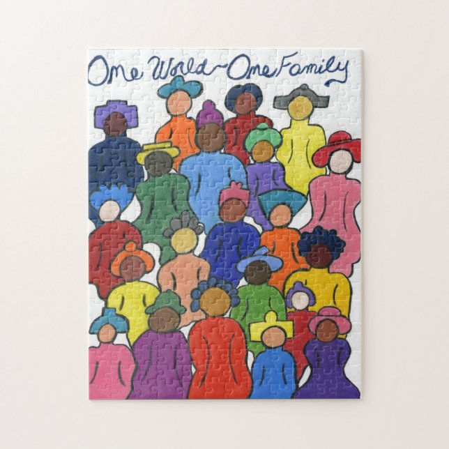 One World, One Family Multicultural Puzzle (Vertical)