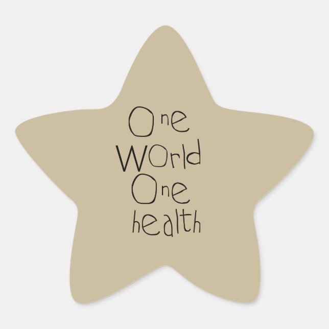 One World One Health Corona Virus Star Sticker (Front)