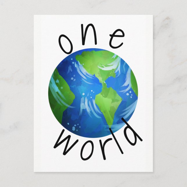 One World Protest Postcard (Front)
