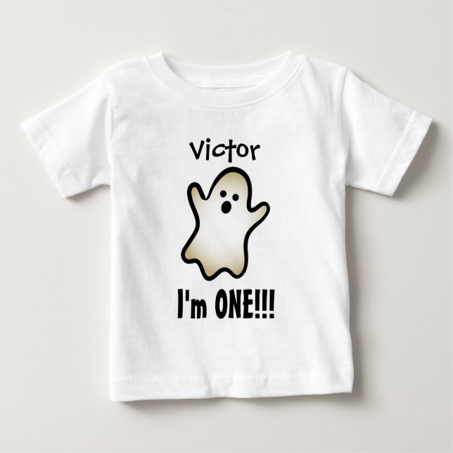 One Year 1st Birthday GHOST V12 Baby T-Shirt (Front)