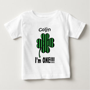 One Year 1st Birthday Lucky Shamrock V10 Baby T-Shirt