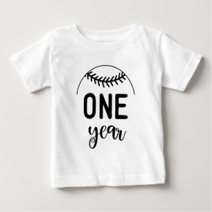 One Year Baseball Baby Milestone - T-Shirt