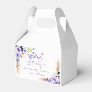 One Year Fluttered Butterfly First Birthday Floral Favour Box