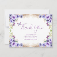 One Year Fluttered Butterfly First Birthday Floral
