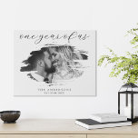 One Year of Us First Wedding Anniversary Faux Canvas Print<br><div class="desc">Create your own custom photo first wedding anniversary gift. Simple to personalise by adding one of you favourite pictures in a brush stroke shape and your own text.</div>
