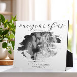 One Year of Us First Wedding Anniversary Plaque<br><div class="desc">Create your own custom photo first wedding anniversary gift. Simple to personalise by adding one of you favourite pictures in a brush stroke shape and your own text.</div>