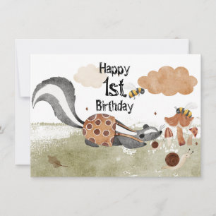 One Year Old Boy Baby Animal Birthday 