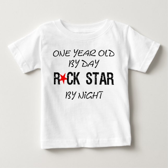 One year old by day baby T-Shirt (Front)