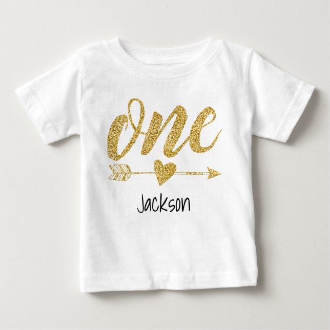 One Year Old Personalized Baby T-Shirt (Front)