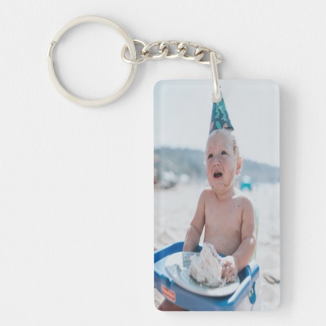 One year old photo memory first birthday souvenir  key ring (Front)