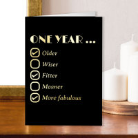 One Year Older Birthday Editable Check Box List