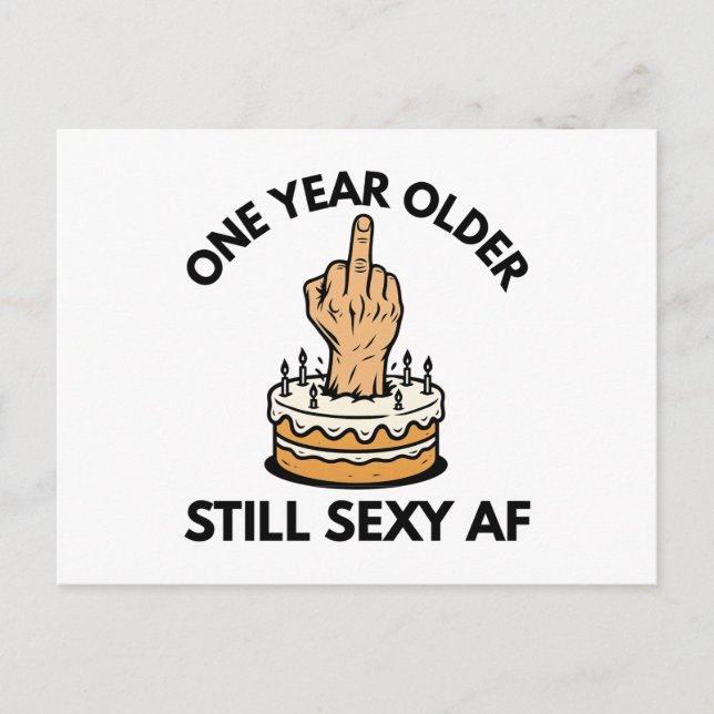 One Year Older  Holiday Postcard (Front)