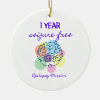 One Year Seizure Free Epilepsy Warrior Ceramic Ornament