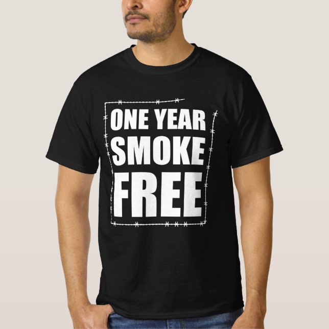 One Year Smoke Free Anniversary men's T-Shirt (Front)
