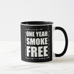 One Year Smoke Free Anniversary Mug