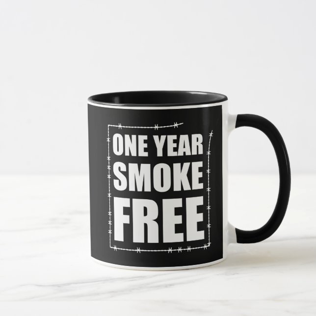 One Year Smoke Free Anniversary Mug (Right)