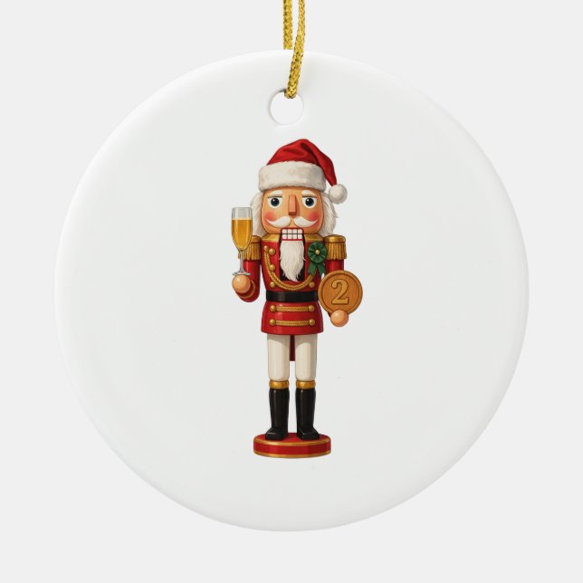 One Years Sober Nutcracker Holiday Celebration   Ceramic Ornament (Front)