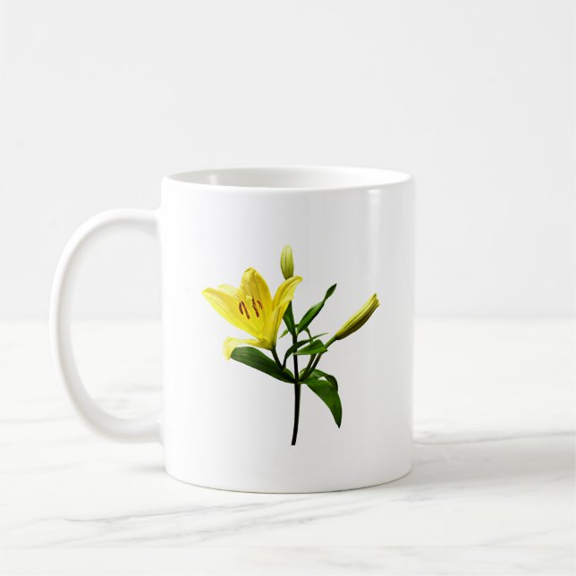 One Yellow Lily Coffee Mug (Left)