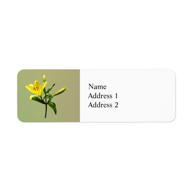 One Yellow Lily Return Address Label (Front)