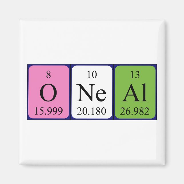Oneal periodic table name magnet (Front)
