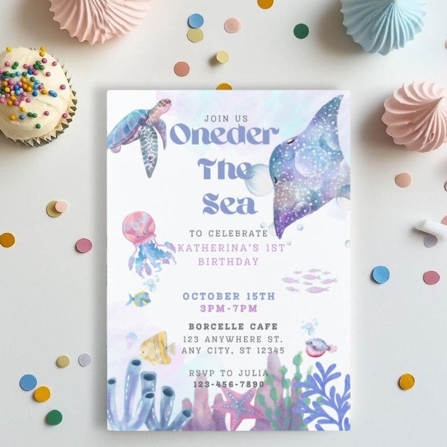 Oneder The Sea 1st Birthday Invitation  (Creator Uploaded)