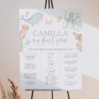 Oneder the Sea 1st Birthday Milestone Poster