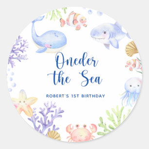 Oneder The Sea 1st Birthday Under The Sea Classic Round Sticker