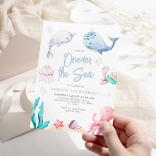 Oneder The Sea 1st Birthday Under The Sea Invitation