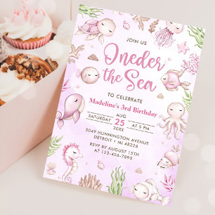Oneder The Sea 1st Birthday Under The Sea Invitation