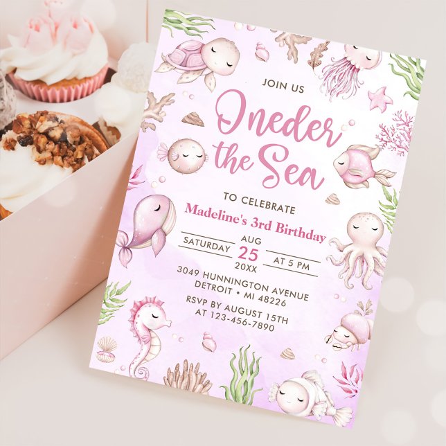 Oneder The Sea 1st Birthday Under The Sea Invitation (Creator Uploaded)
