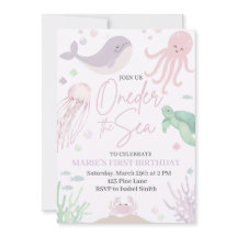 Oneder the Sea Birthday Invitation