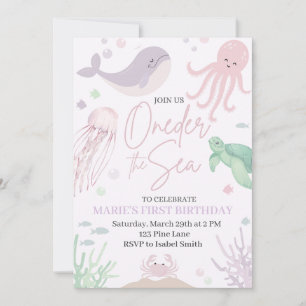 Oneder the Sea Birthday Invitation