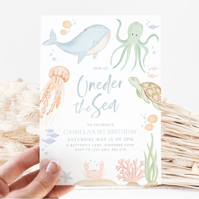 Oneder the Sea Birthday Invitation, Under the Sea  Invitation (Creator Uploaded)