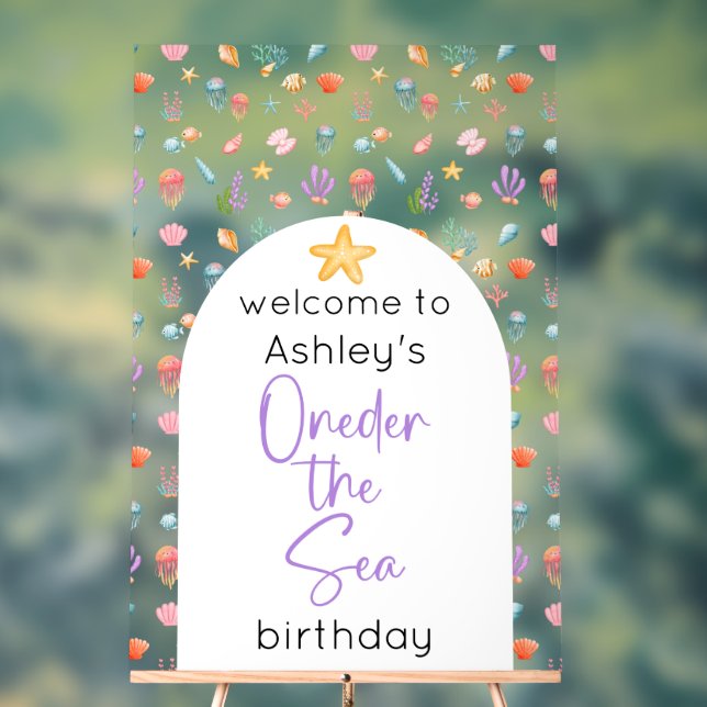 Oneder The Sea Birthday Welcome Acrylic Sign (Neutral)