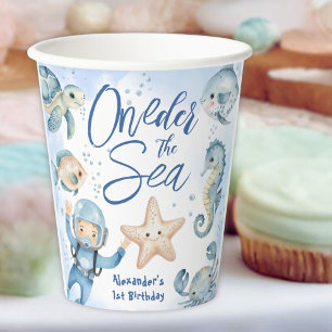 ONEder The Sea   Boy 1st birthday Cute Ocean Paper Cups