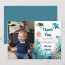 Oneder the Sea Cute Watercolor 1st Birthday