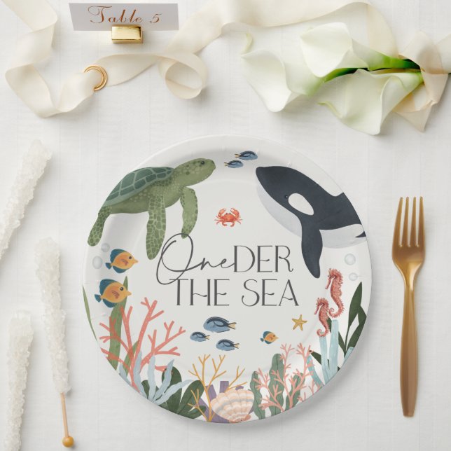 Oneder The Sea First Birthday Table Decor Paper Plate (Wedding)