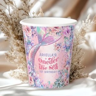 Oneder The Sea Flower Glitter Mermaid Tail  Paper Cups