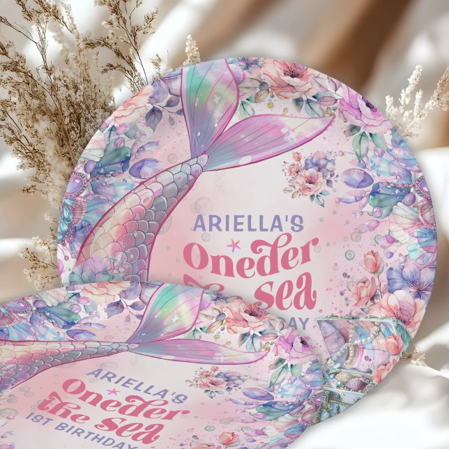 Oneder The Sea Flower Glitter Mermaid Tail  Paper Plate (Creator Uploaded)