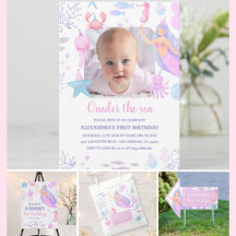Oneder the Sea Girl 1st Birthday Mermaid Photo