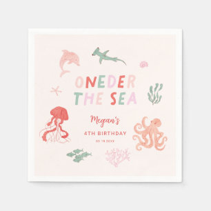 ONEder The Sea Girl Birthday Party Napkin