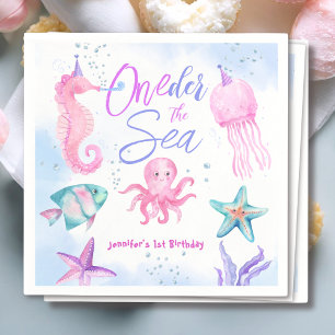 ONEder The Sea Mermaid 1st birthday Cute Ocean Napkin