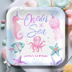 ONEder The Sea Mermaid 1st birthday Cute Ocean   Paper Plate