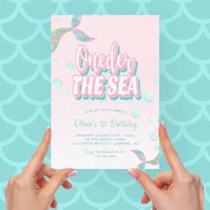 Oneder The Sea Mermaid 1st Birthday Invitation