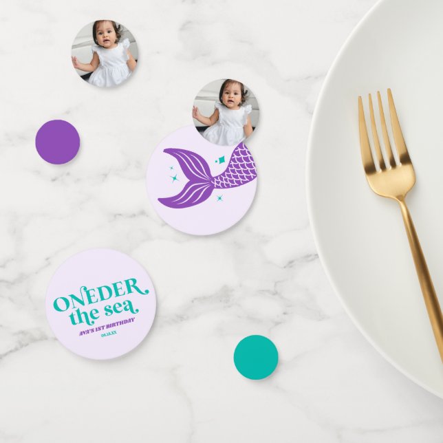 ONEder The Sea Mermaid 1st Birthday Party Confetti (Group)